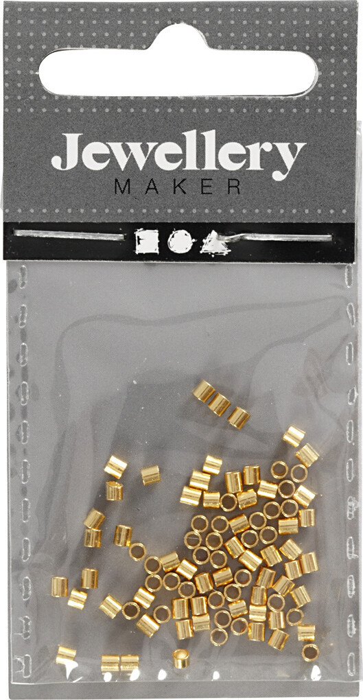 Enderør - Str 2X2 Mm - Hulstr 1 4 Mm - Forgyldt - 80 Stk