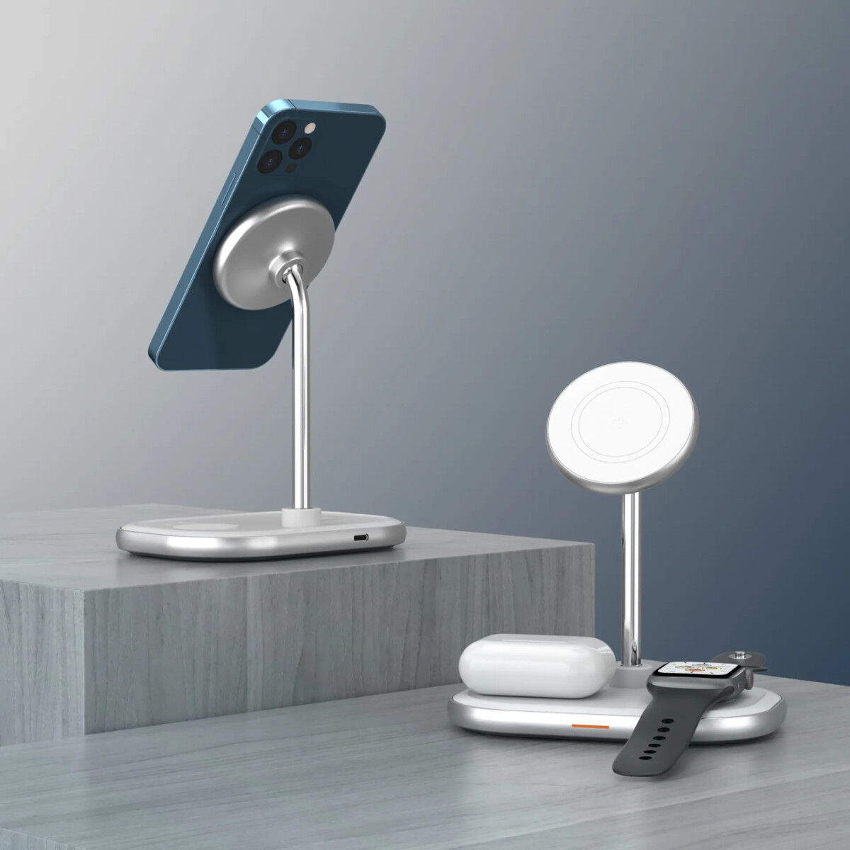 Energizer - Magnetic Qi 3-I-1 Wireless Charger With 15W Fast Charging - Usb