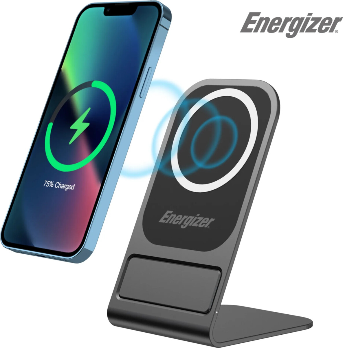 Energizer - Qi Wireless 15W Charging Stand - Usb-C - Black