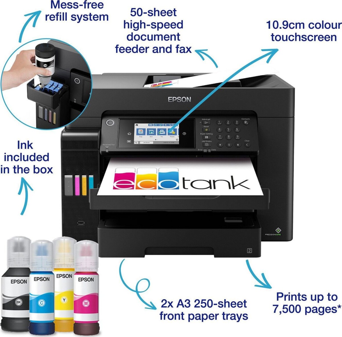 Epson - Et-16655 A3 Multifunction Ecotank Usb Lan Wi-Fi