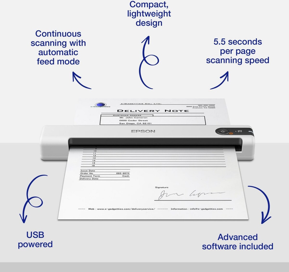 Epson Workforce Ds-70W Scanner