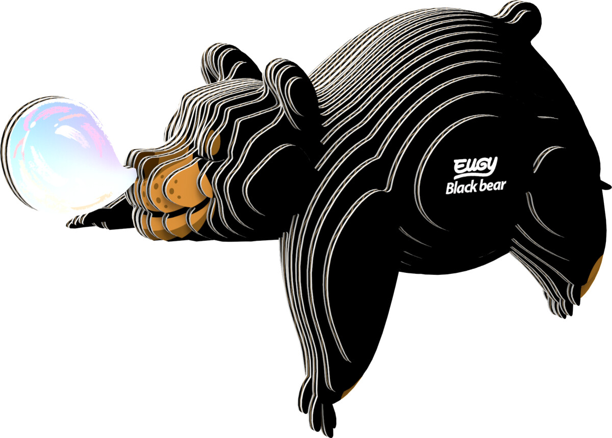 Eugy 081 - Black Bear 3D Cardboard Model Kit - Puzzle - Bjørn