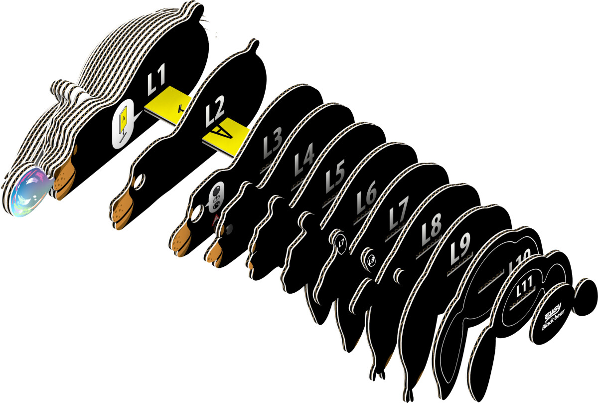 Eugy 081 - Black Bear 3D Cardboard Model Kit - Puzzle - Bjørn