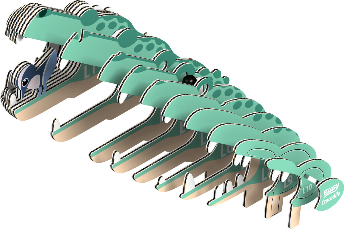 Eugy 029 - Crocodile 3D Cardboard Model Kit - Puzzle - Krokodille