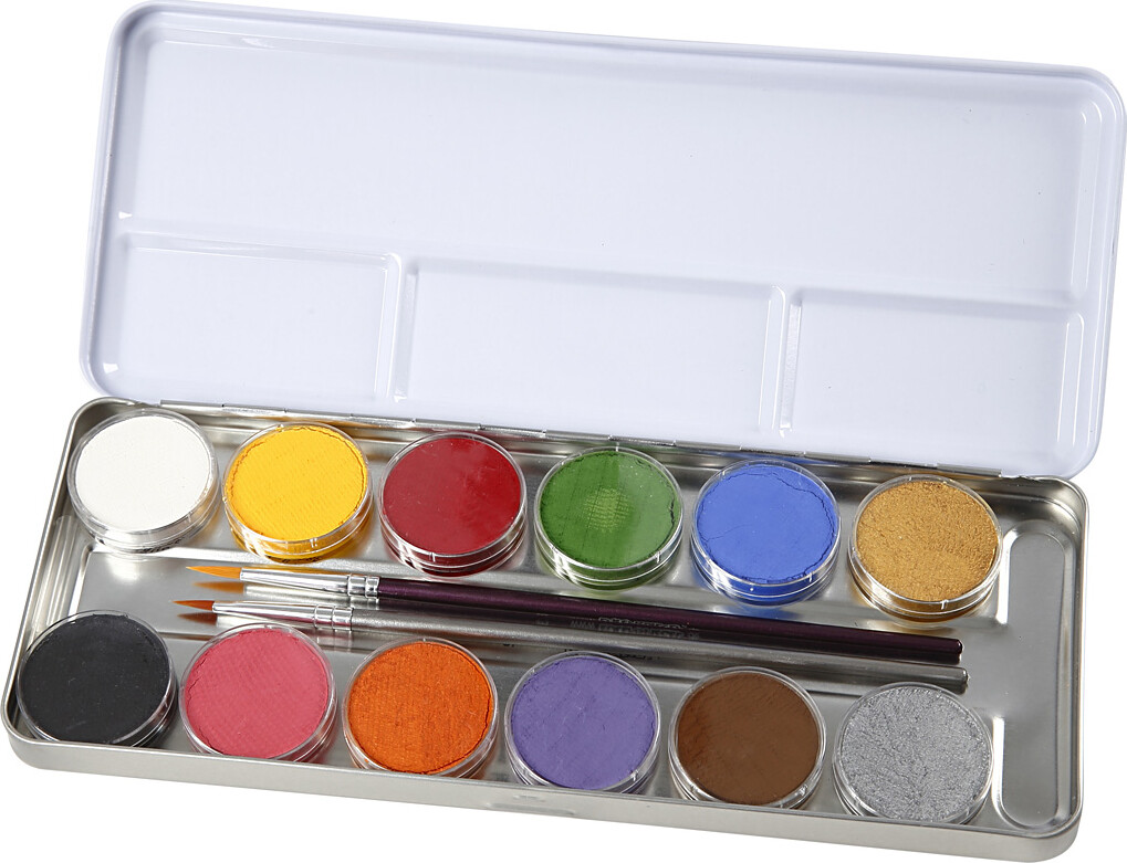 Eulenspiegel Ansigtsmaling - Sminke Palette - 12 Farver