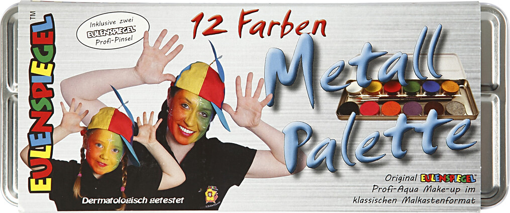 Eulenspiegel Ansigtsmaling - Sminke Palette - 12 Farver
