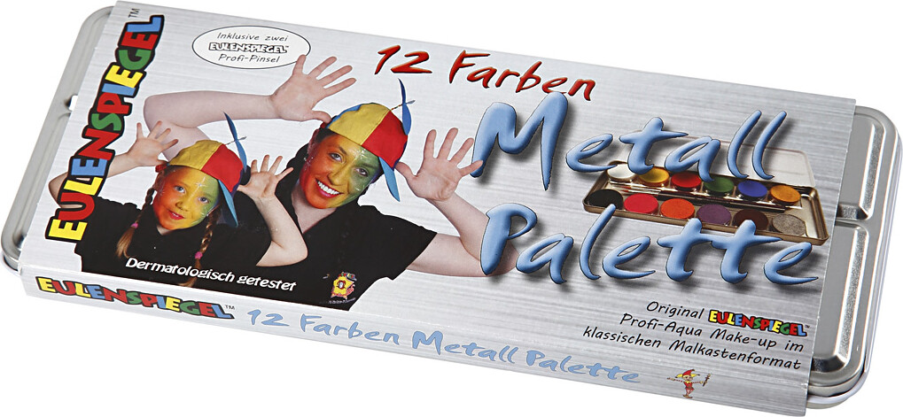 Eulenspiegel Ansigtsmaling - Sminke Palette - 12 Farver
