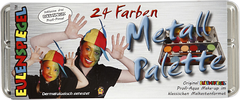 Eulenspiegel Ansigtsmaling - Sminke Palette - 24 Farver