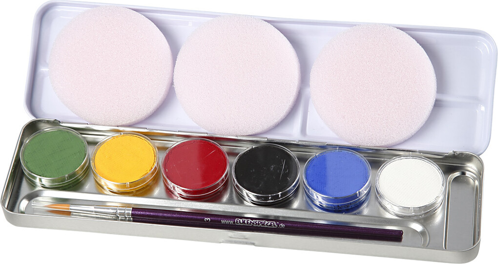 Eulenspiegel Ansigtsmaling - Sminke Palette - 6 Farver