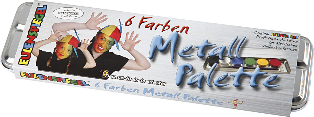 Eulenspiegel Ansigtsmaling - Sminke Palette - 6 Farver