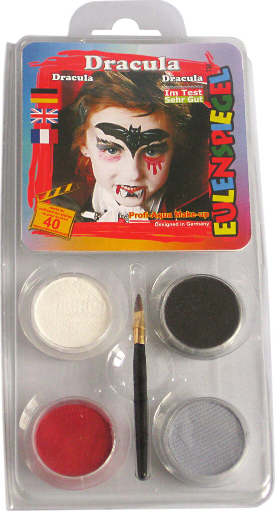 Eulenspiegel Ansigtsmaling - Sminkesæt - Dracula - 4 Farver