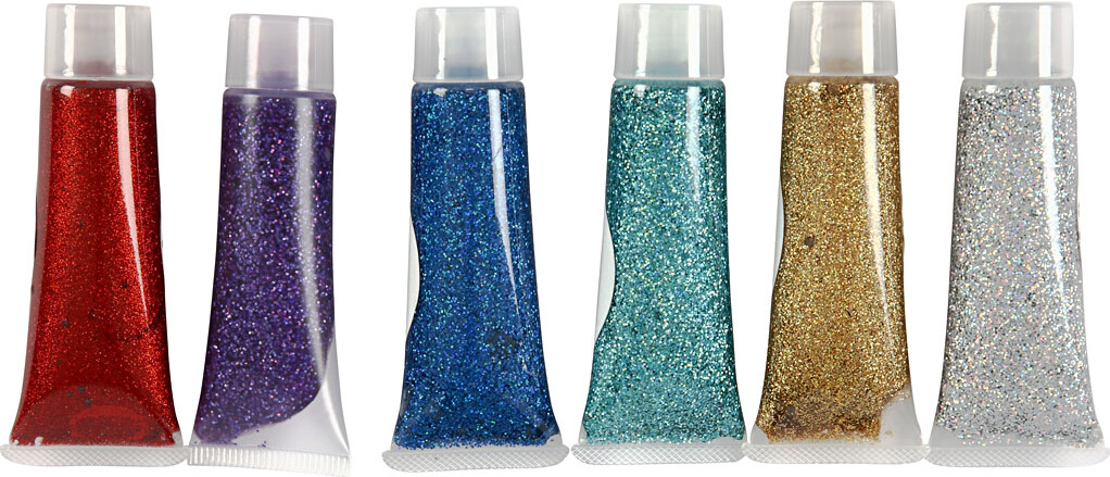 Eulenspiegel Glittergel - Assorterede Farver - 6X18 Ml