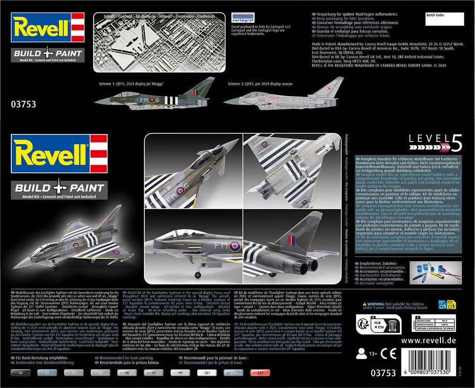 Revell 03753 - Eurofighter Typhoon Fgr4 Fly - Build Paint - 1 48