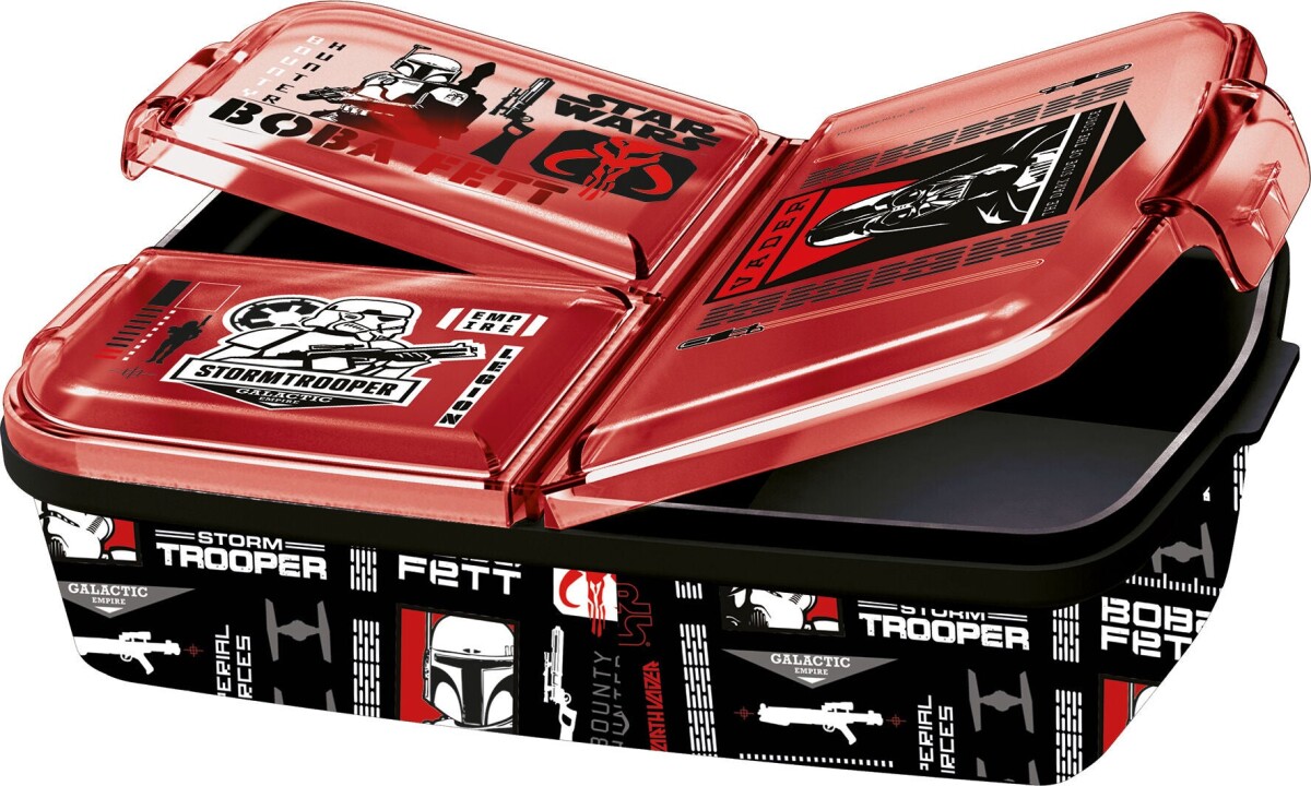 Star Wars - Madkasse Med Rum - Rød Sort