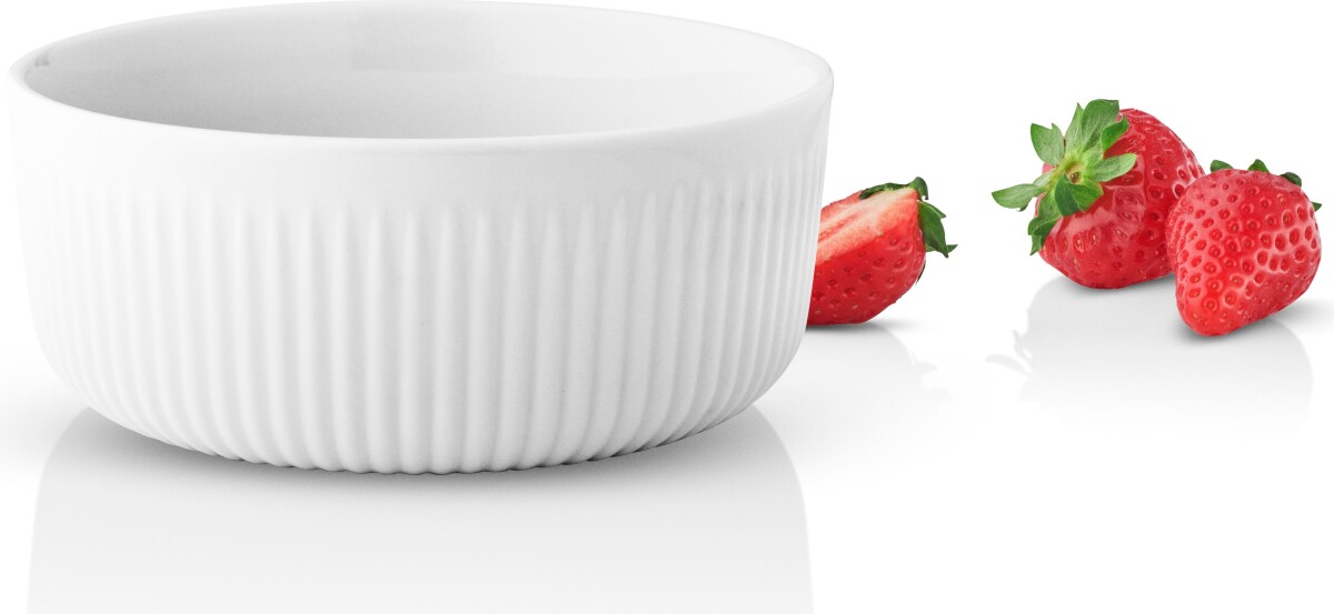 Eva Trio - Legio Nova Skål Hvid - Riflet - Ø 13 Cm