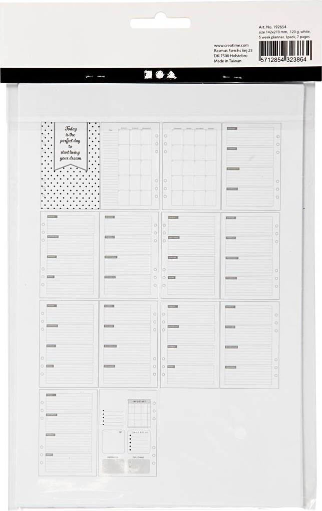 Evighedskalender - Str 142X210 Mm - 7 - 120 G - Hvid - 1 Stk