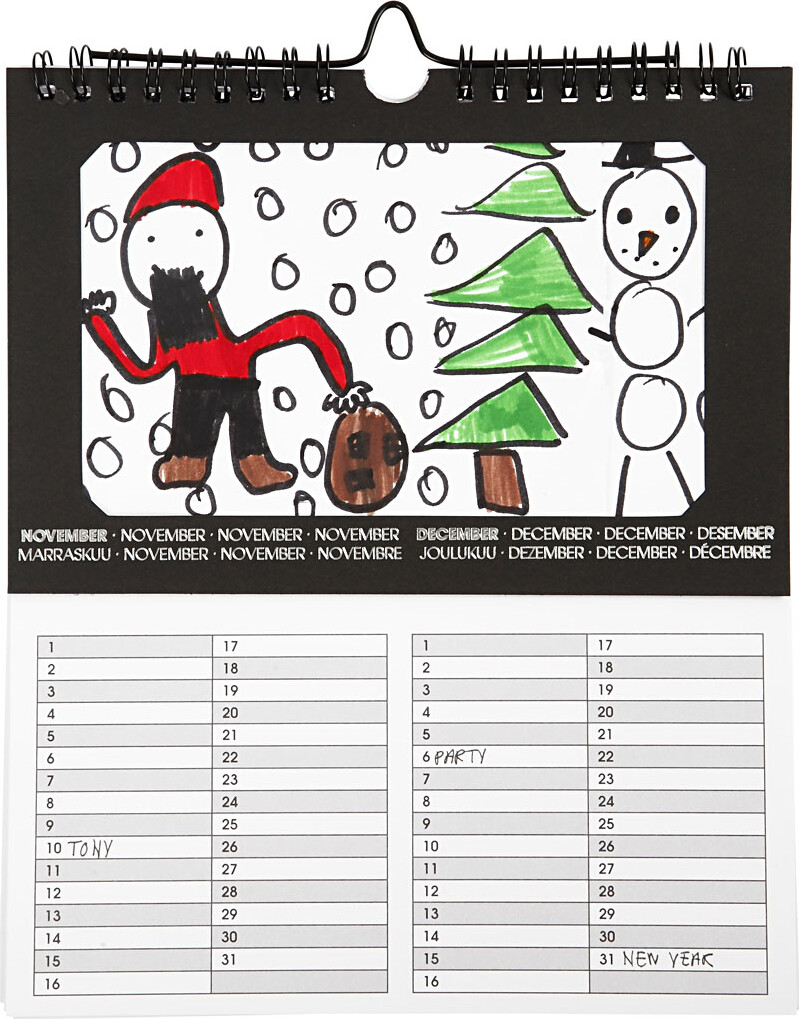 Evighedskalender - Str 19X23 Cm - 180 G - 5 Stk