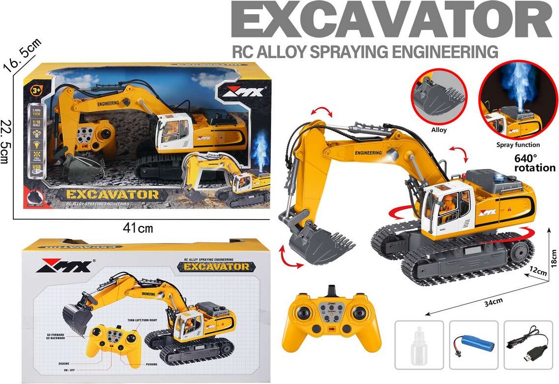 Mx - Excavator - Rc Fjernstyret Gravemaskine Til Børn - Z6819A