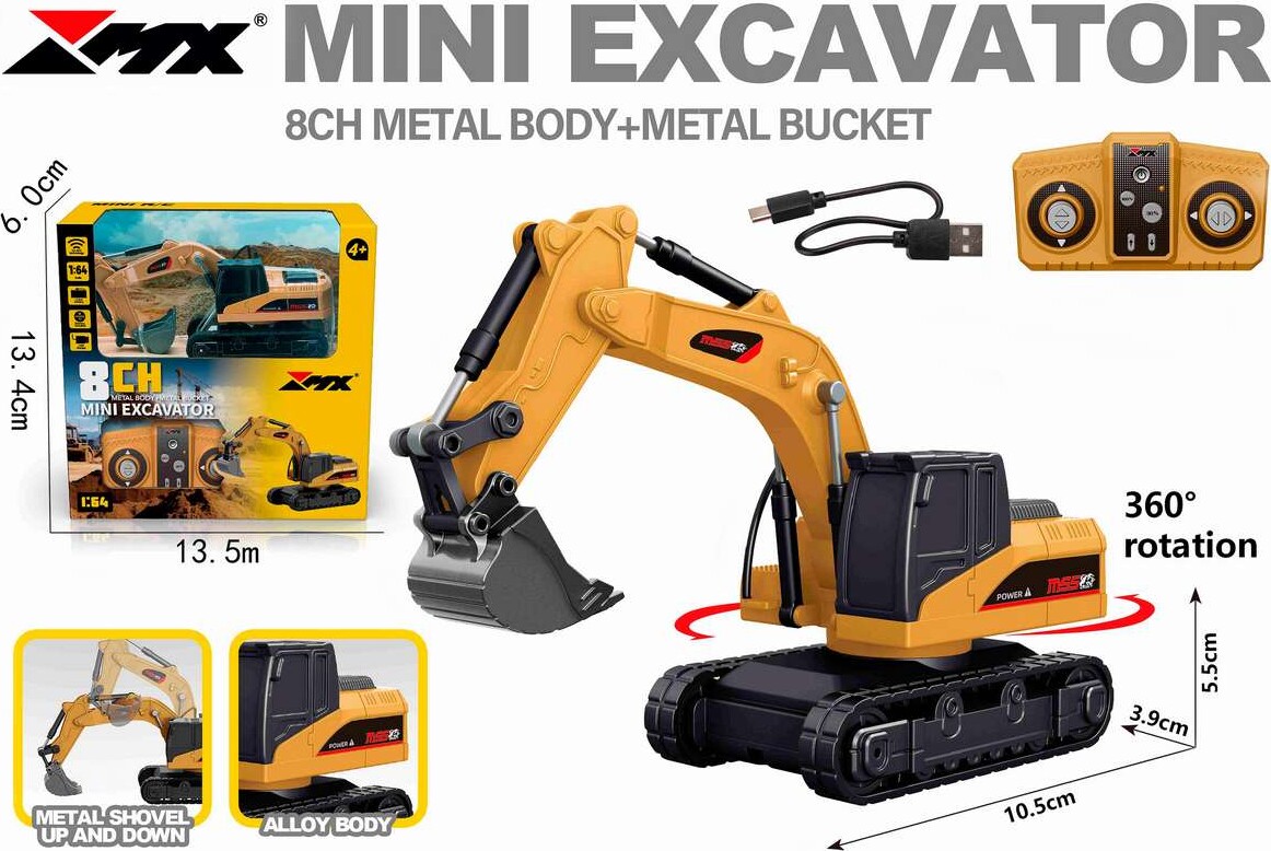 Mx - 8Ch Mini Excavator - Rc Fjernstyret Gravemaskine - Z6750A-3