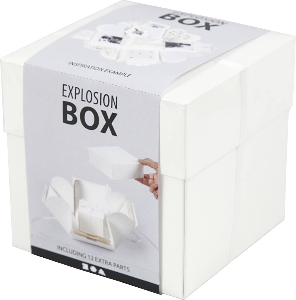 Explosion Box - Str 7X7X7 5 12X12X12 Cm - Råhvid - 1 Stk