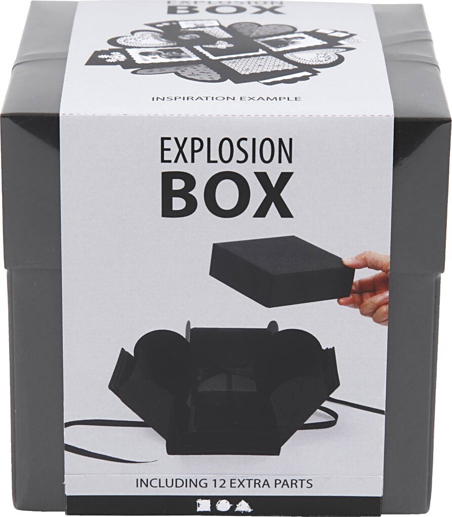 Explosion Box - Str 7X7X7 5 12X12X12 Cm - Sort - 1 Stk