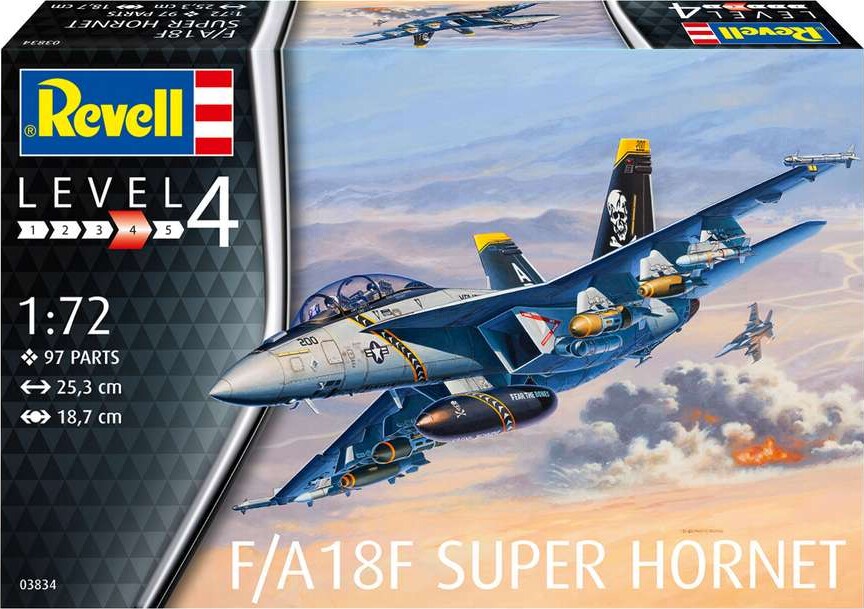 Revell - Fa-18F Super Hornet Fly Byggesæt - 1 72 - Level 4 - 03997