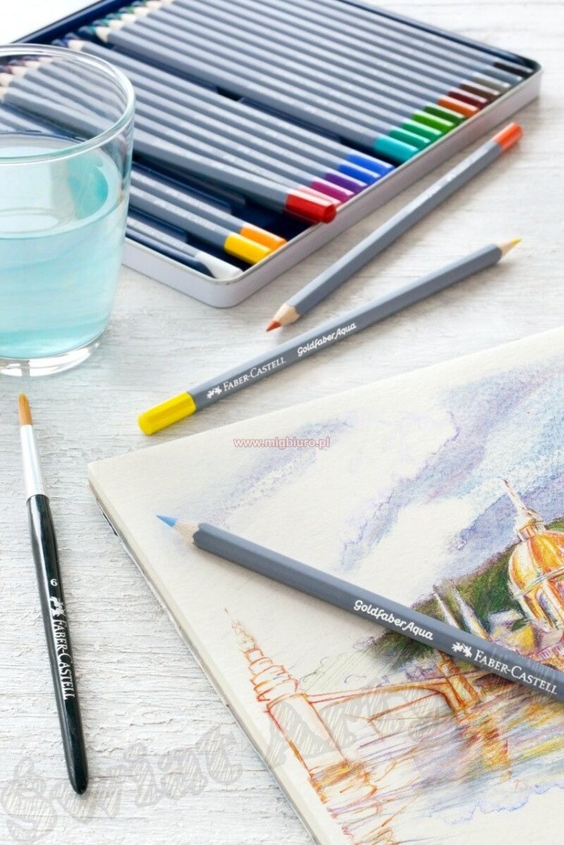 Faber-Castell - Akvarel Blyanter I Tinæske - Goldfaber Aqua - 36 Stk