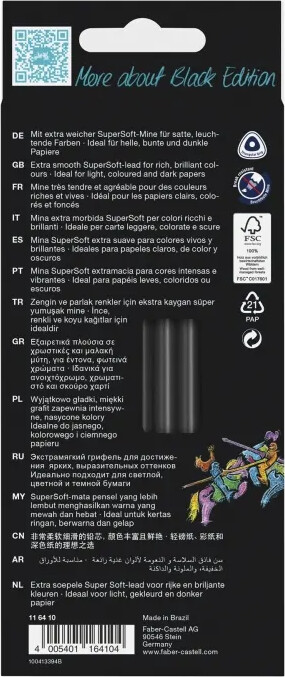 Faber-Castell - Black Edition - Farveblyanter - Neon Pastel - 12 Stk