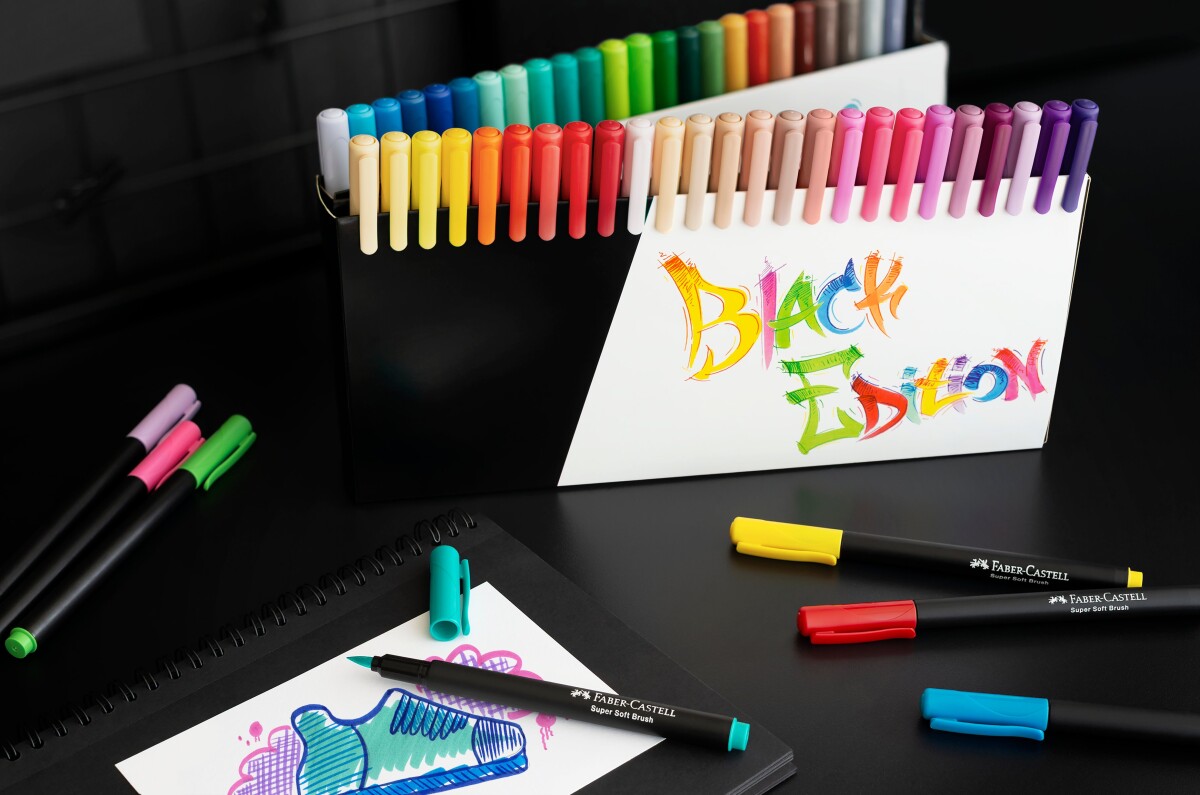 Faber-Castell - Black Edition Marker Penselspids Blød - 50 Farver