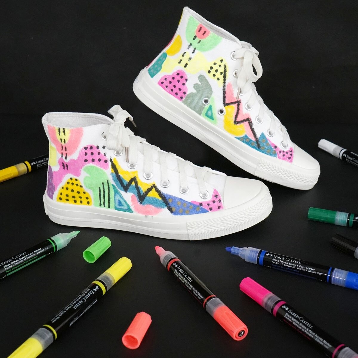 Faber-Castell - Shake Paint Akryltusser - 4 Stk - Neonfarver