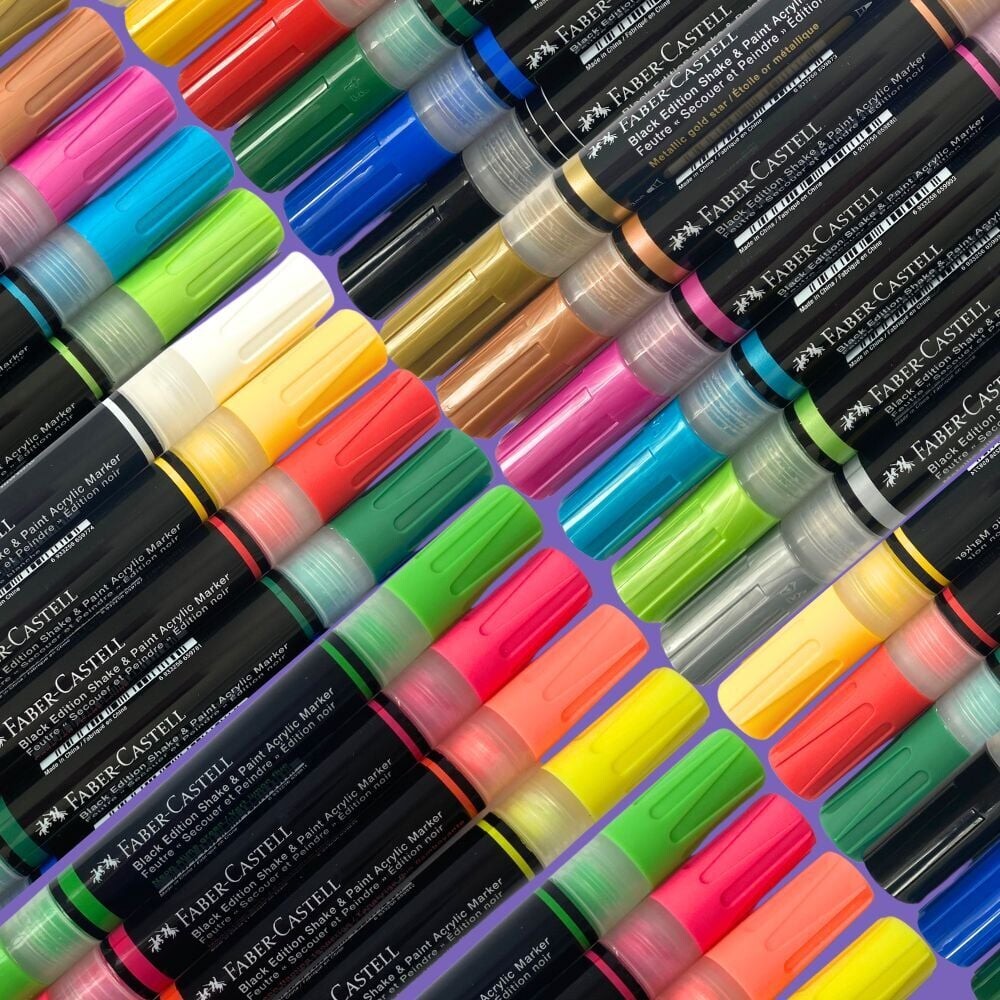 Faber-Castell - Shake Paint Akryltusser - 6 Stk - Metaliske Farver