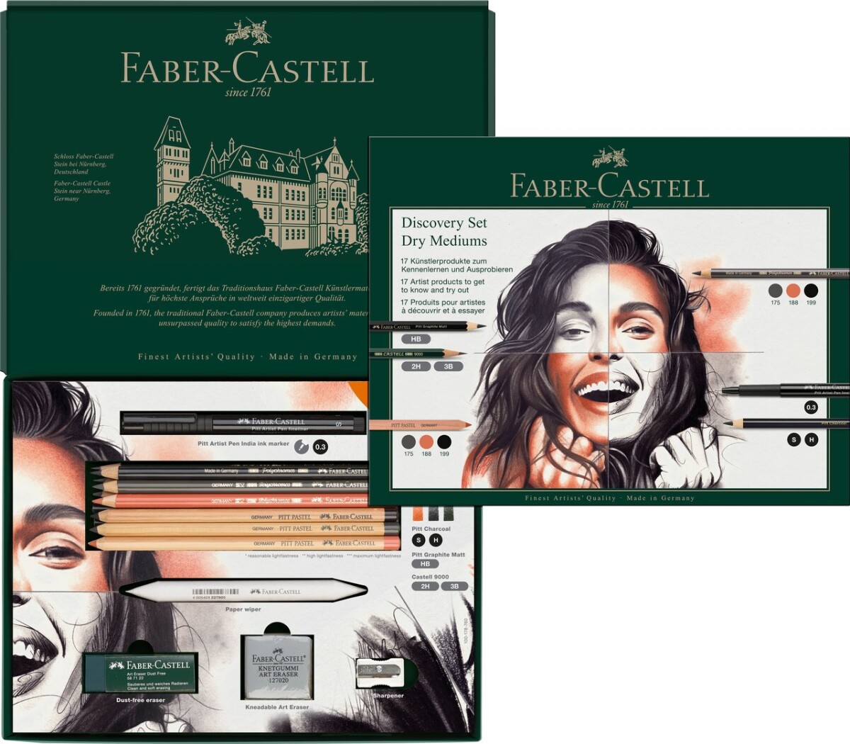 Faber-Castell - Blyanter - Discovery Set Dry Mediums - 17 Dele
