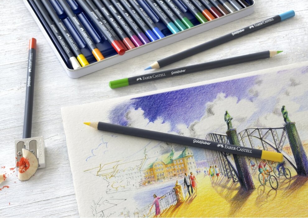 Faber-Castell - Goldfaber Farveblyanter I Metalæske - 48 Farver
