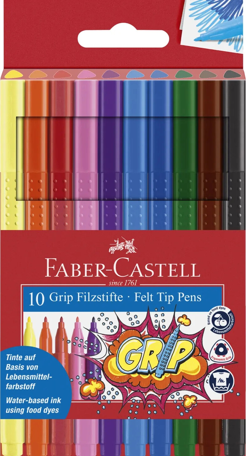 Faber-Castell - Grip Colour Marker Tusser - 10 Stk