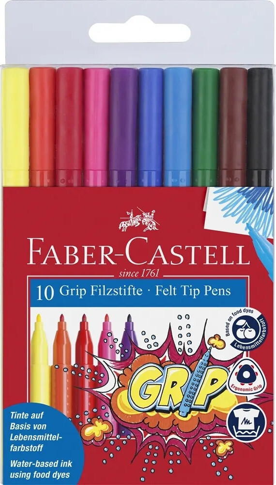 Faber-Castell - Grip Colour Marker Tusser - 10 Stk