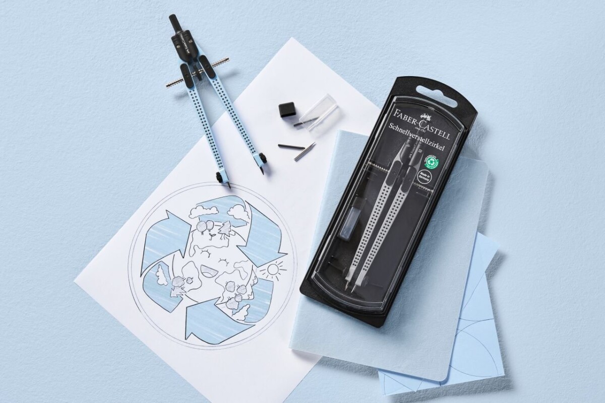 Faber-Castell - Passer - Hurtigindstilling Grip - Lyseblå