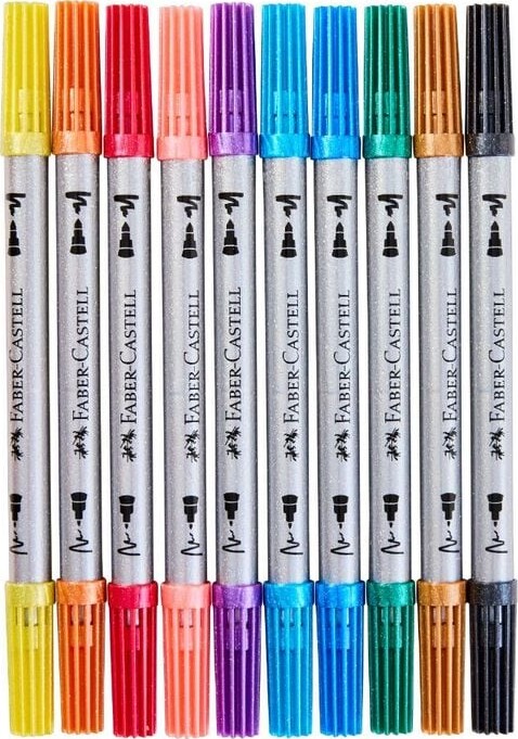 Faber-Castell - Tusser Dobbelt Tyktynd Glitter - 10 Asst