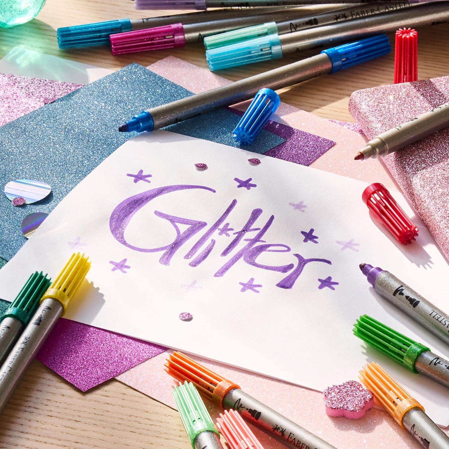 Faber-Castell - Tusser Dobbelt Tyktynd Glitter - 10 Asst