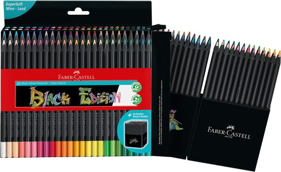 Faber-Castell - Black Edition Farveblyanter - Supersoft - 50-Pak