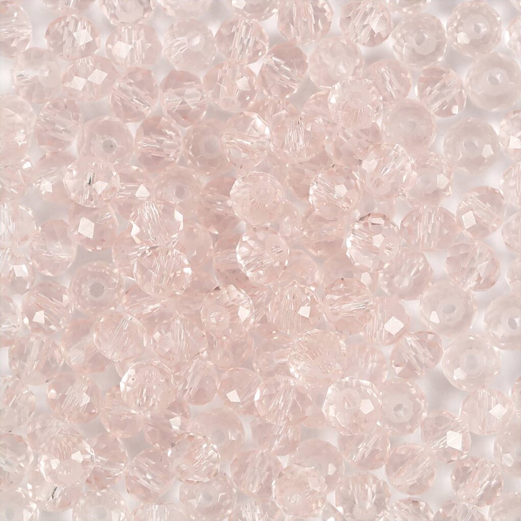 Facetperler - Ø 4 Mm - Hulstr 1 Mm - Lys Rosa - 45 Stk