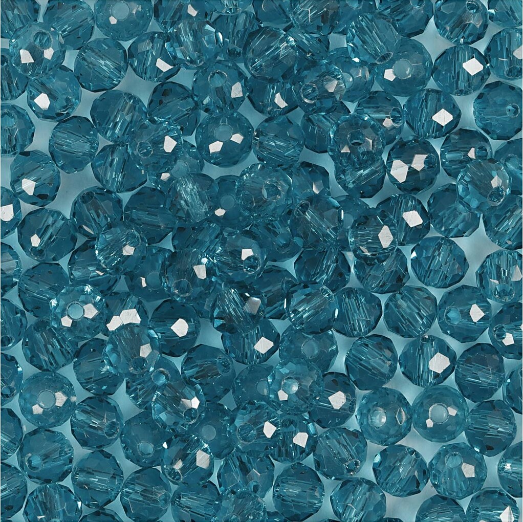 Facetperler - Ø 4 Mm - Hulstr 1 Mm - Turkis - 45 Stk