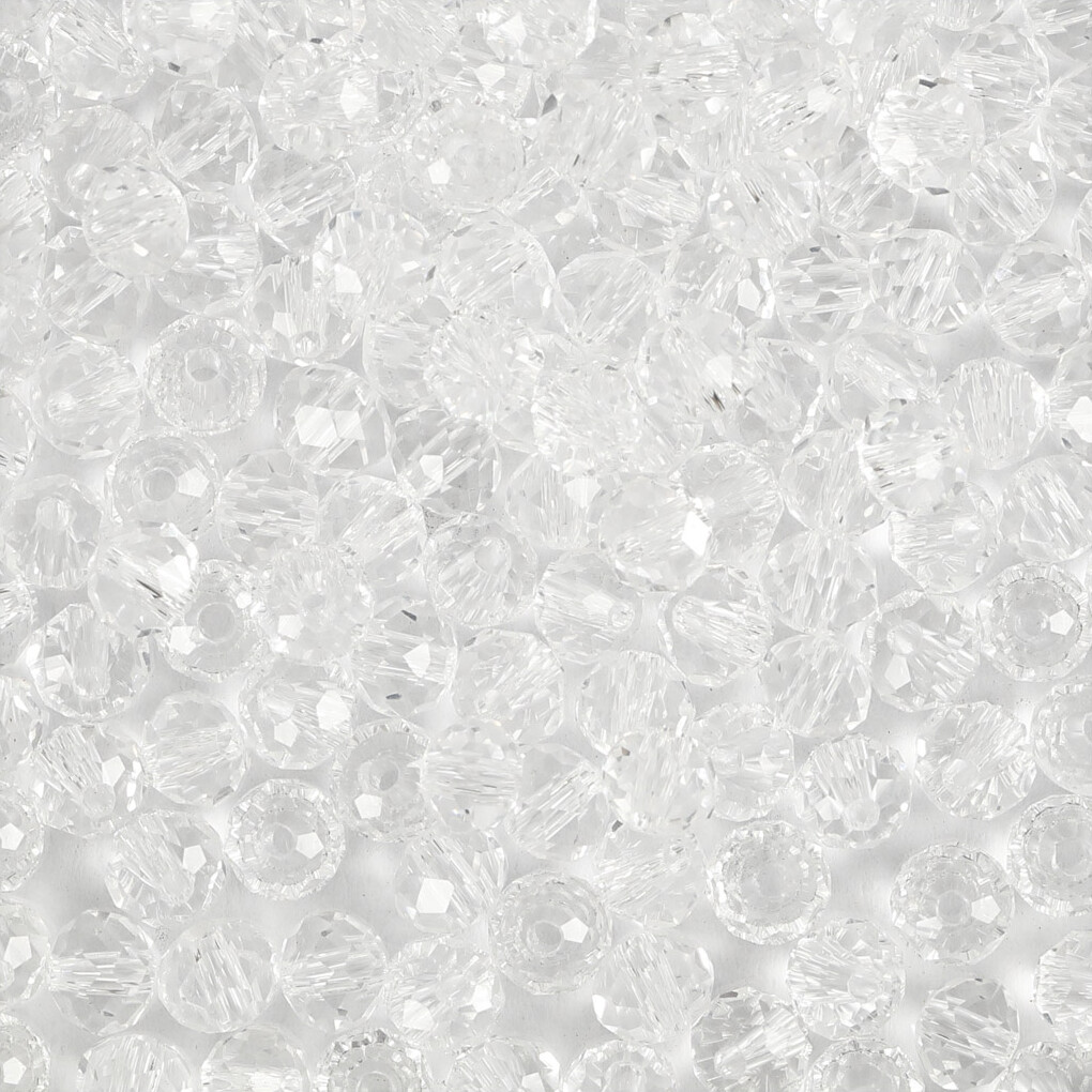 Facetperler - Str 3X4 Mm - Hulstr 0 8 Mm - Krystal - 100 Stk