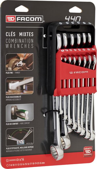 Facom Combination Wrench Set 14 Pieces 8 To 24 Mm