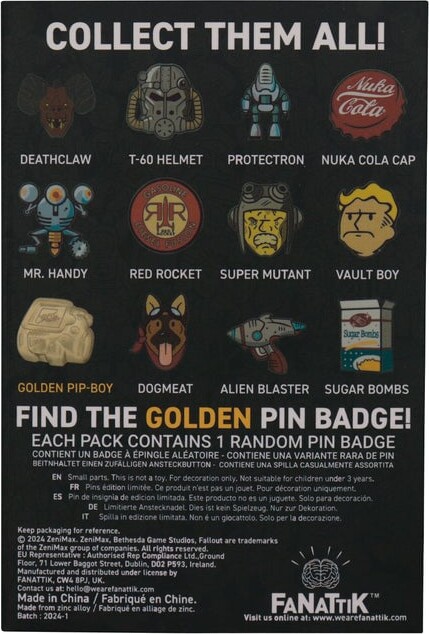 Fallout - Mystery Pin Badge Individual Assorted