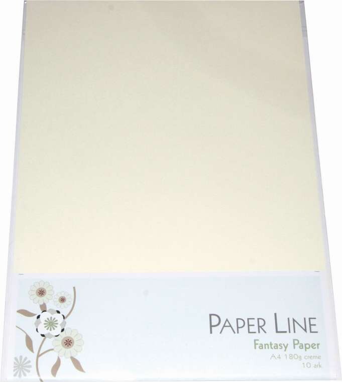 Karton - A4 - Creme - 10 Ark - 180 G - Fantasy Paper - Paper Line