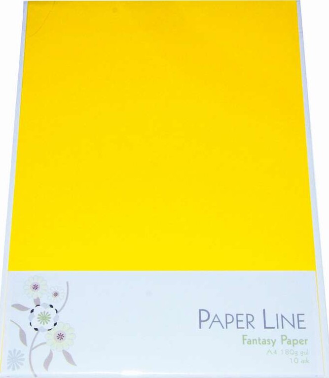 Karton - A4 - Gul - 10 Ark - 180 G - Fantasy Paper - Paper Line