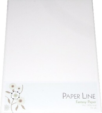 Karton - A4 - Hvid - 10 Ark - 180 G - Fantasy Paper - Paper Line