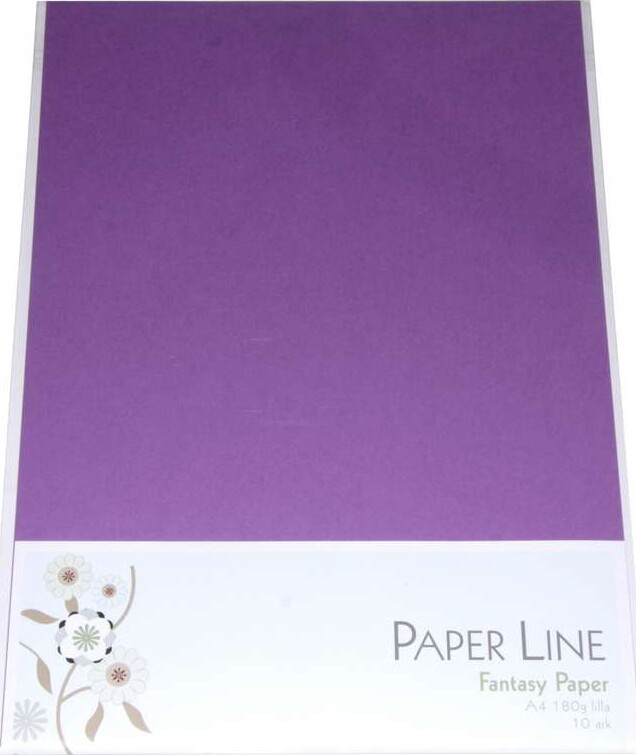 Karton - A4 - Lilla - 10 Ark - 180 G - Fantasy Paper - Paper Line