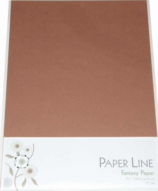 Karton - A4 - Lysebrun - 10 Ark - 180 G - Fantasy Paper - Paper Line