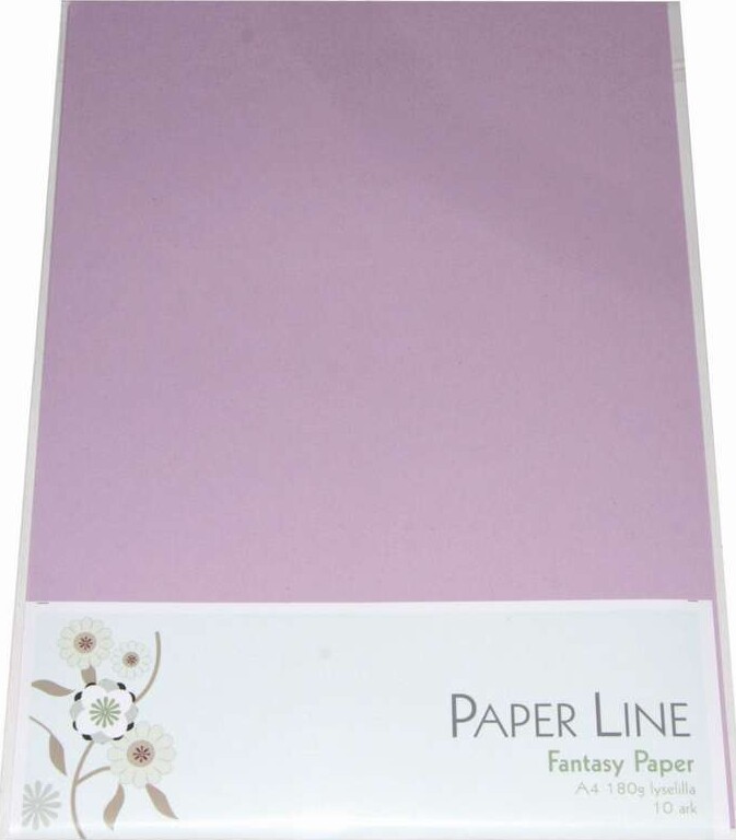 Karton - A4 - Lyselilla - 10 Ark - 180 G - Fantasy Paper - Paper Line
